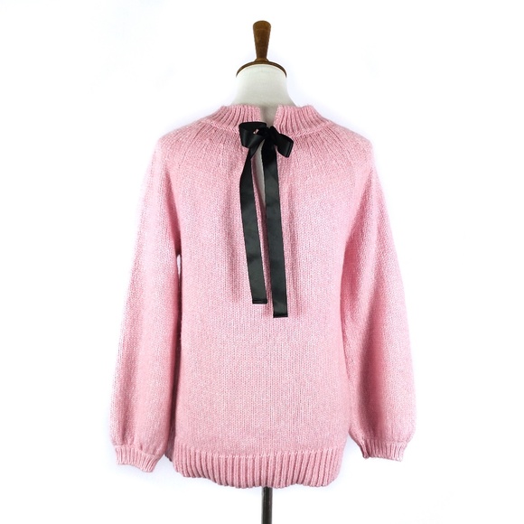 LOFT Sweaters - LOFT pink knit chunky sweater with tie back, sz M